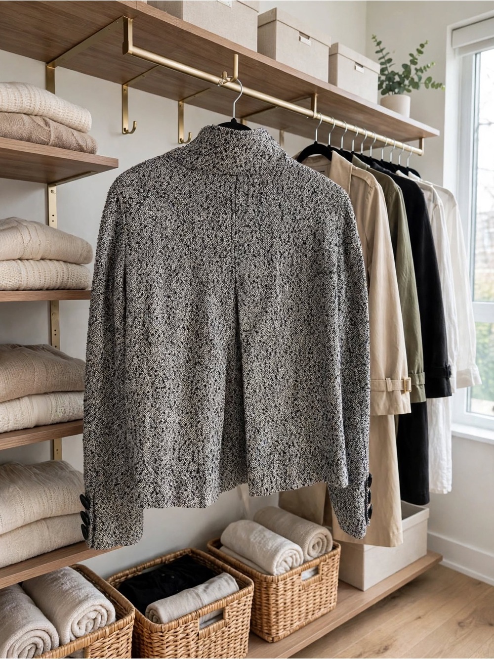 mac & jac Black and White Tweed Button-Front Jacket - Picture 3 of 16